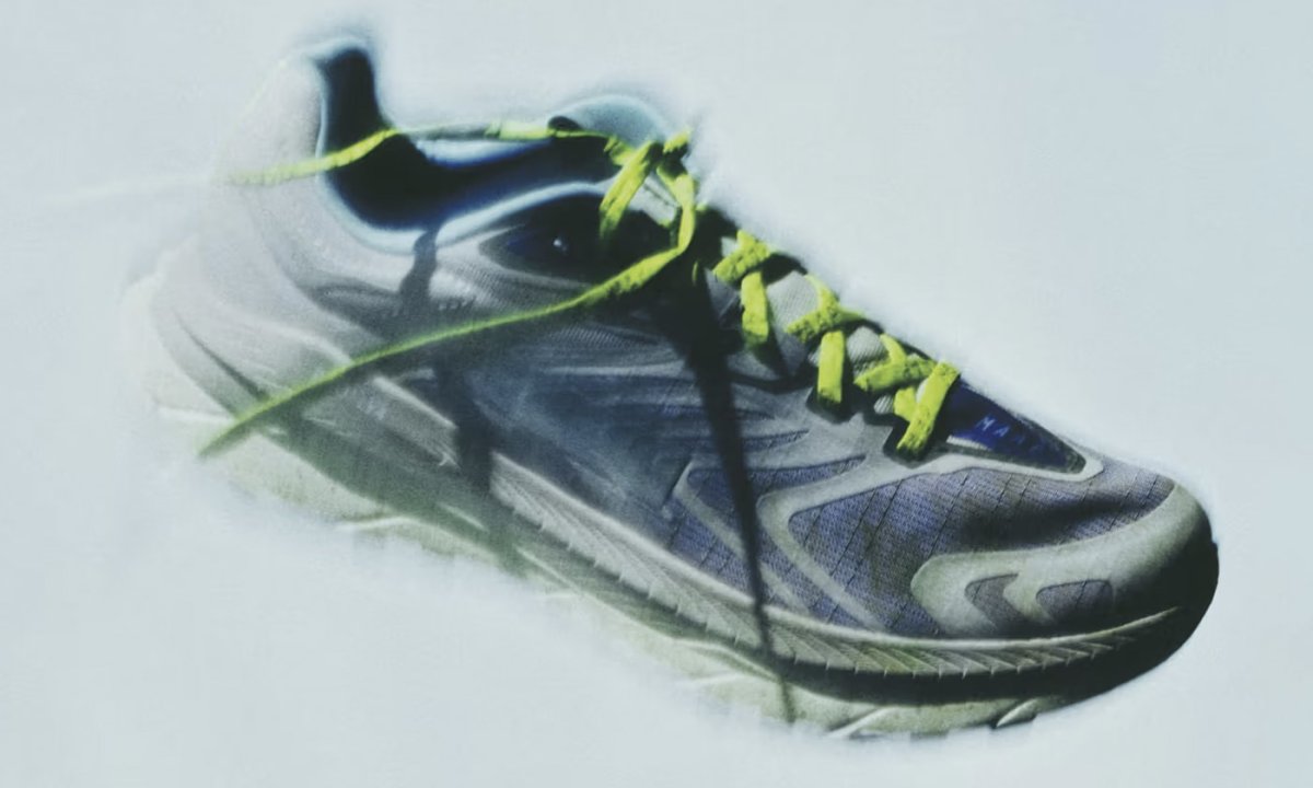editorial photo of the maap x hoka sneaker