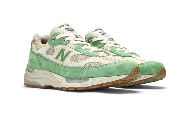 pair of new balance 992 sneakers