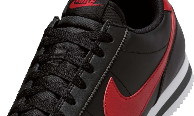 closeup on nike cortez sneaker