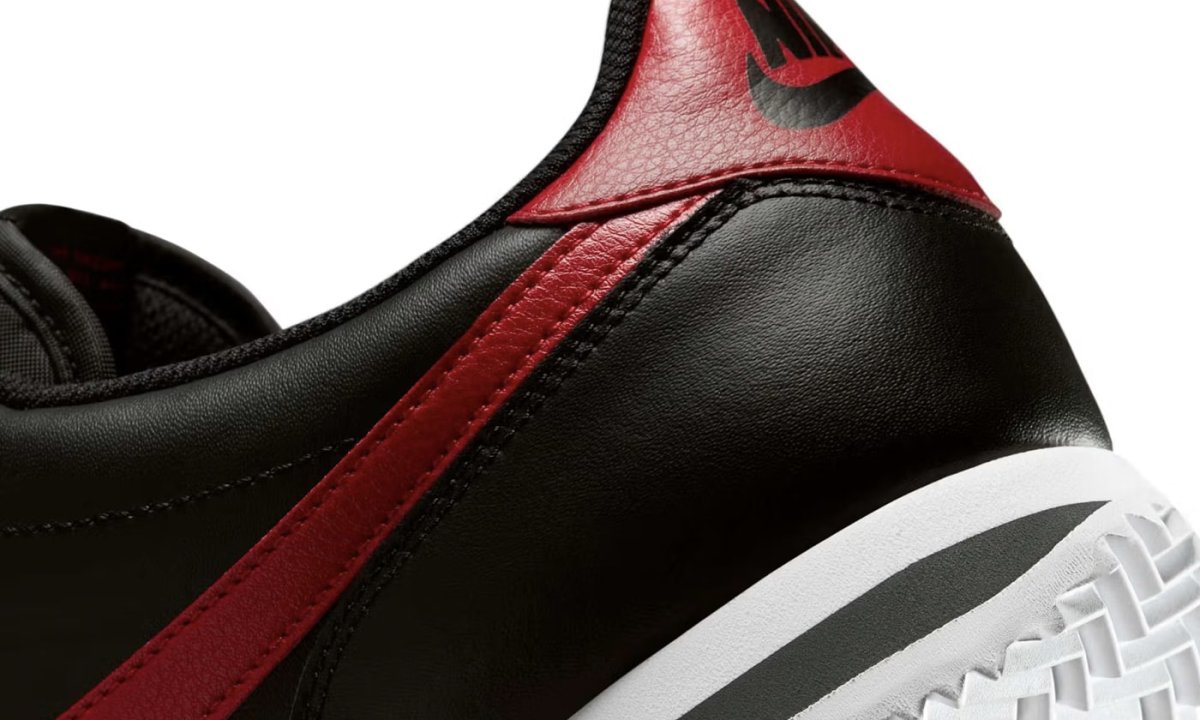 close up in nike cortez sneaker