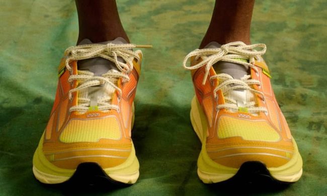 orange hoka x supervsn sneaker