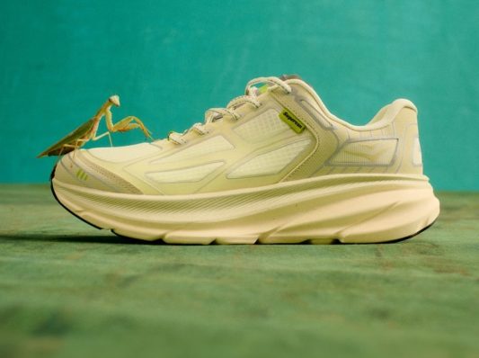 white hoka sneaker
