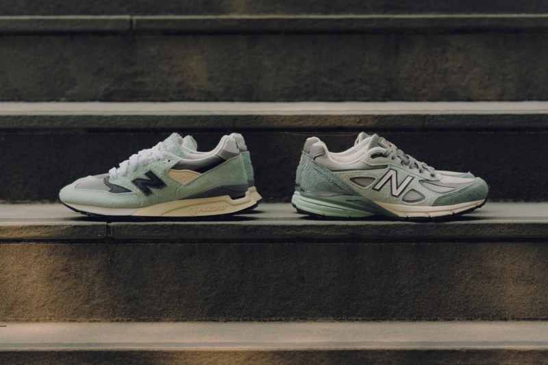 The Whitaker Group x new balance sneakers on stairs