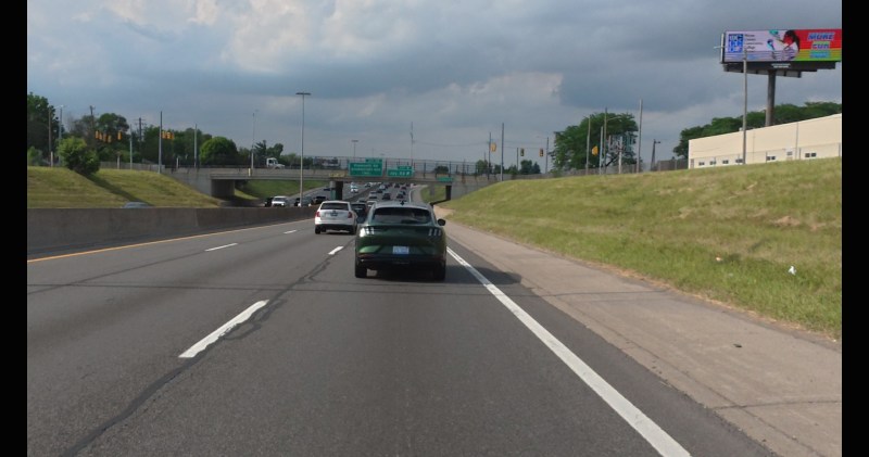 Mustang Mach E on the highway
