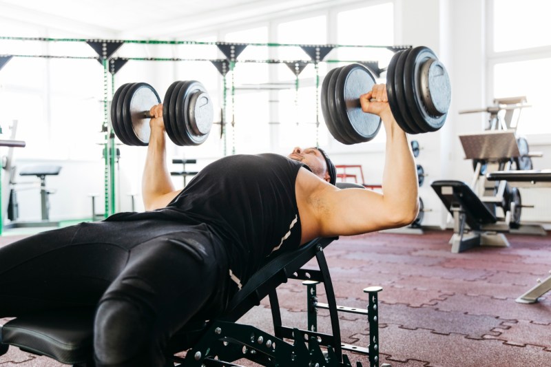 Dumbbell bench press.