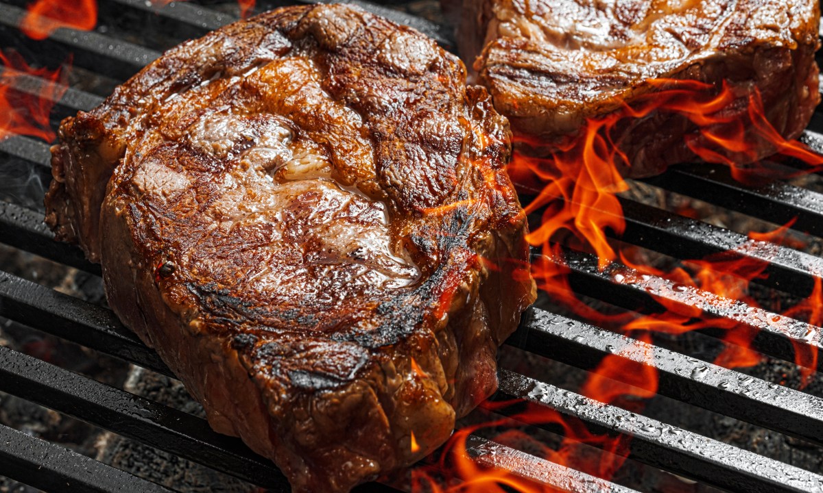 Steaks on grill