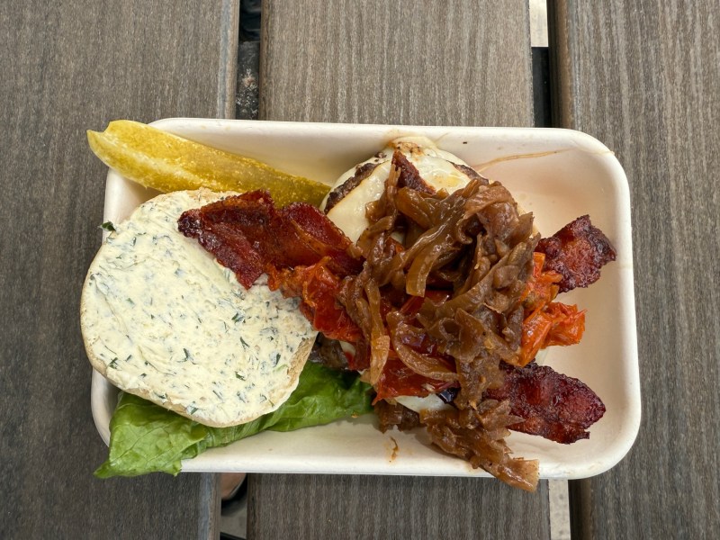 Elk Camp Signature Bacon Cheeseburger
