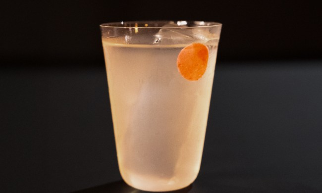 Clarified strawberry cocktail at Musaek