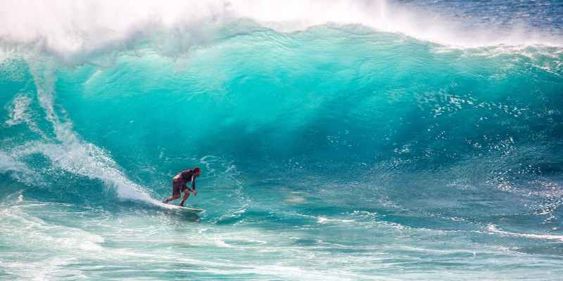 man surfing ocean