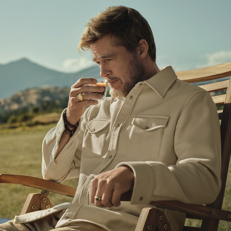 brad pitt drinking espresso