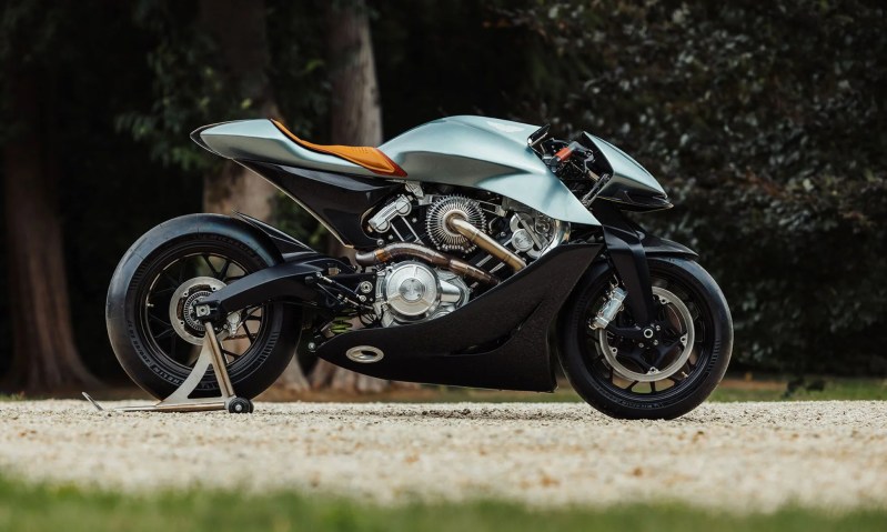 Aston Martin X Brough Superior motorcycle right profile.