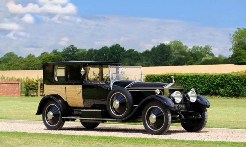 The Phantom of Love Rolls Royce right front three quarter view at Hampton Gardens.